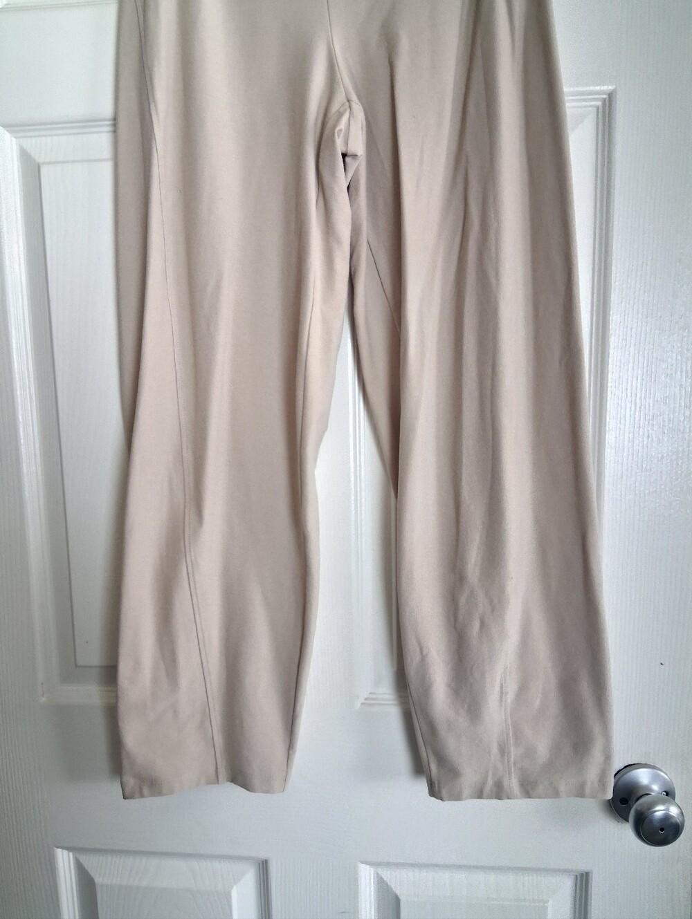 Eileen Fisher Stretch Beige Cropped Crepe Lantern Pull On Pants - Picture 4 of 6